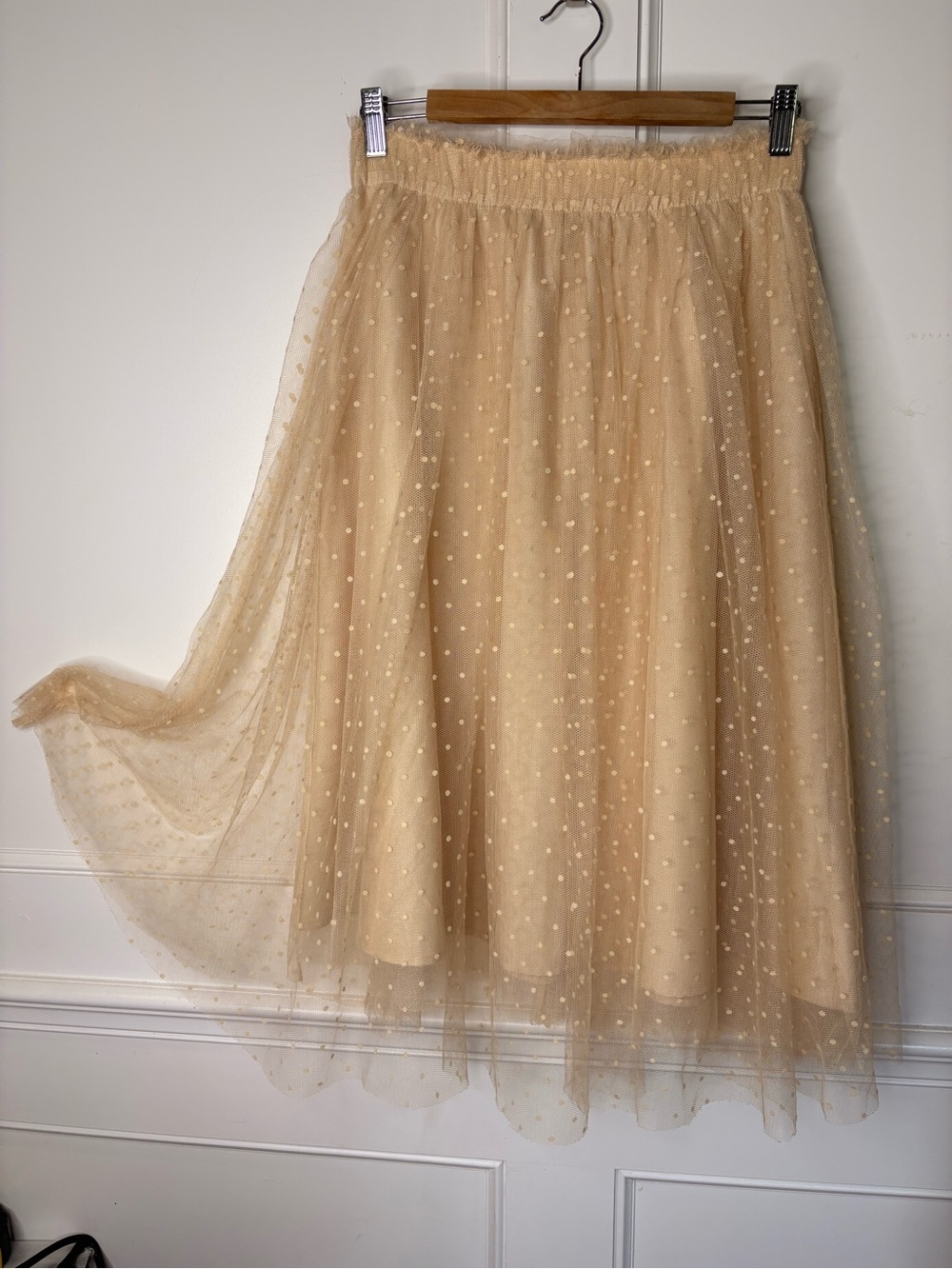 Disney by Lauren Conrad polka Dot Tulle Midi Skirt in Beige - Picture 2 of 16